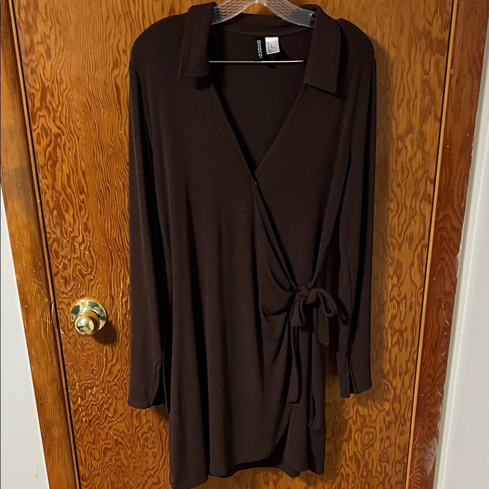 H&M Brown Wrap Dress